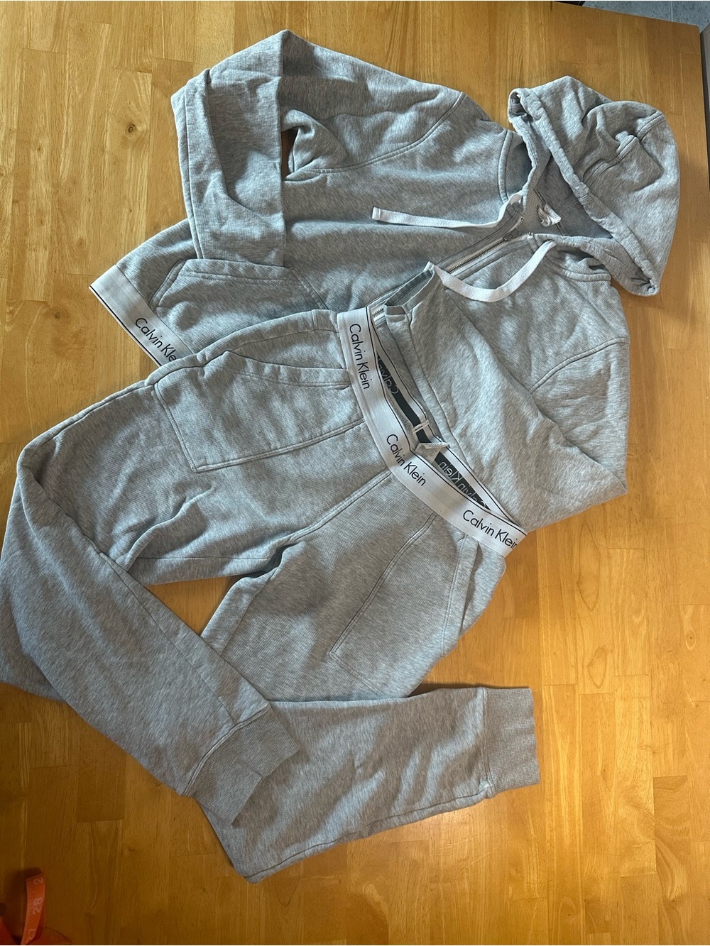 Calvin Klein Gray Logo Hoodie & Jogger Set